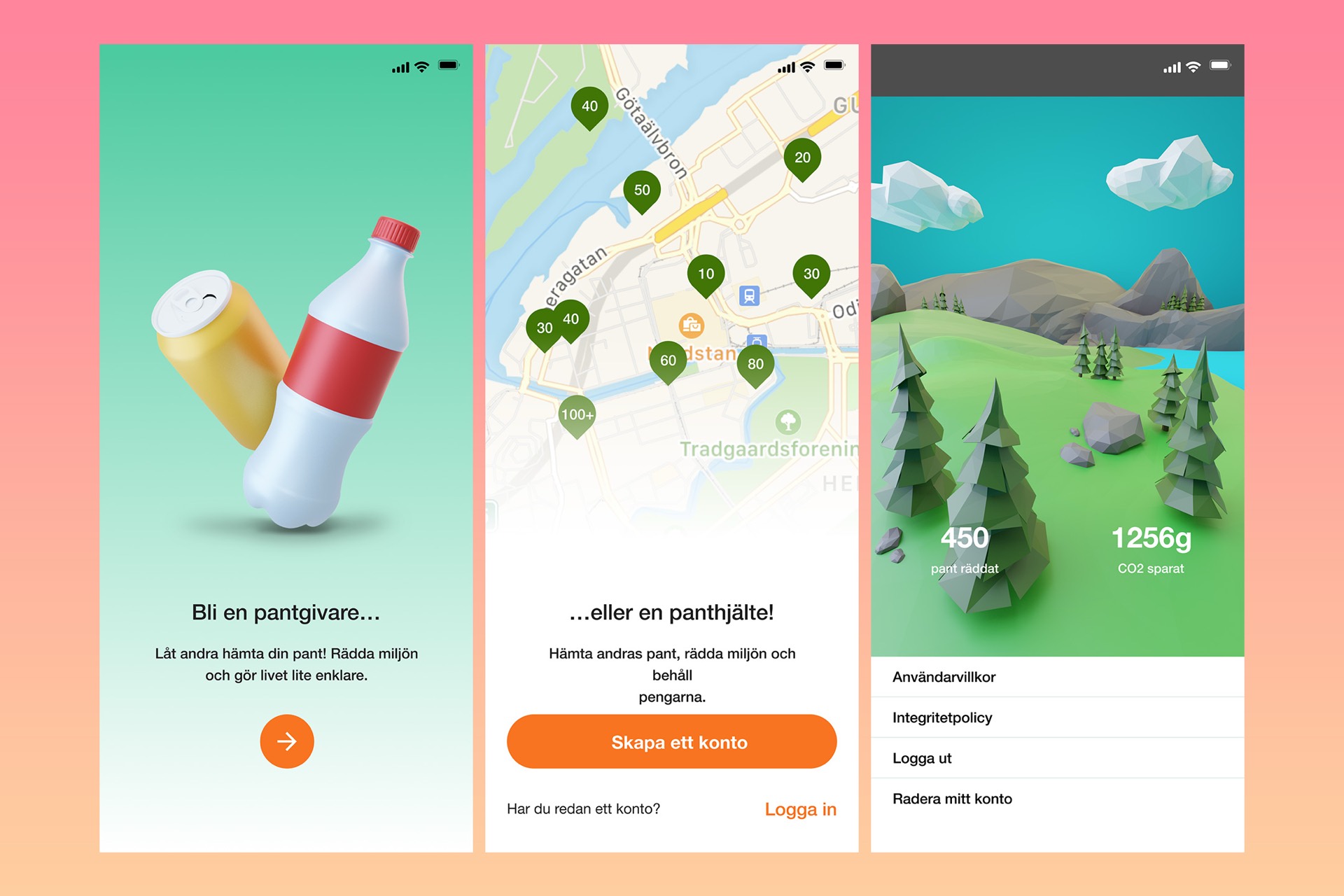 Onboarding screens